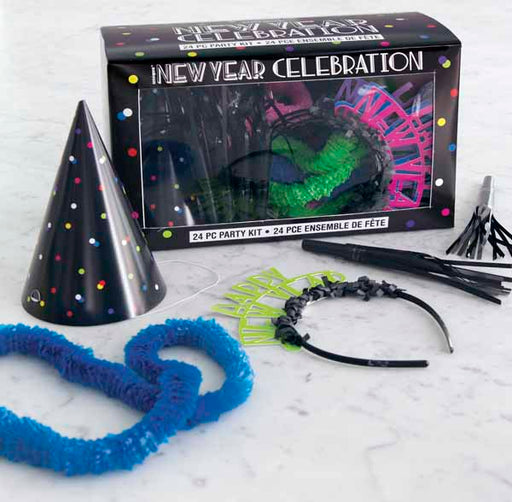 Neon Dots New Year's Party Kit for 8