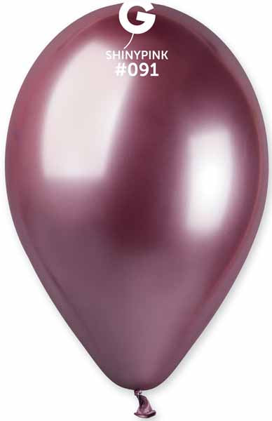 Gemar 13" Shiny Pink #091 Latex Balloons, 25 Pack
