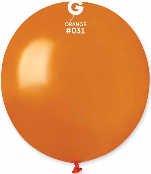 Gemar 19-Inch Metallic Orange Latex Balloons #031, 25 Count