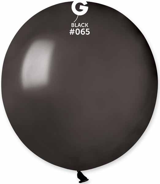 Gemar 19-Inch Metallic Black Latex Balloons #065, 25 Count