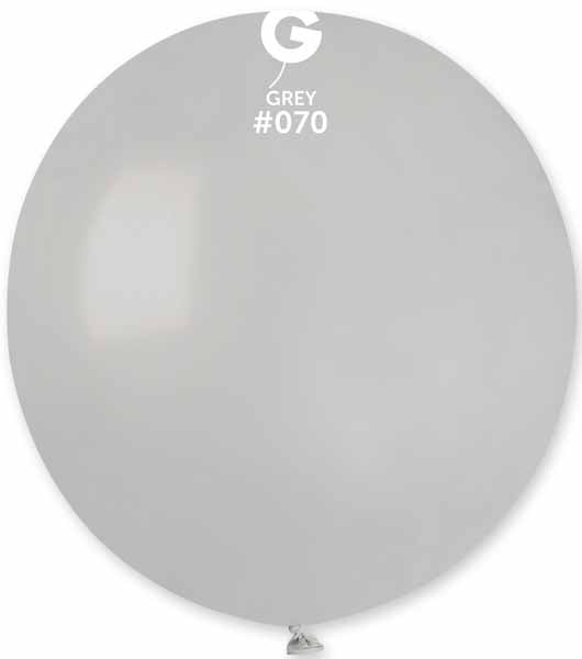 Gemar 19" Standard Grey #070 Latex Balloons, 25 Count