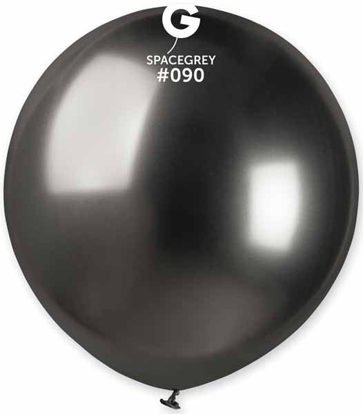 Gemar 19" Shiny Grey #090 Latex Balloons, 25 Count