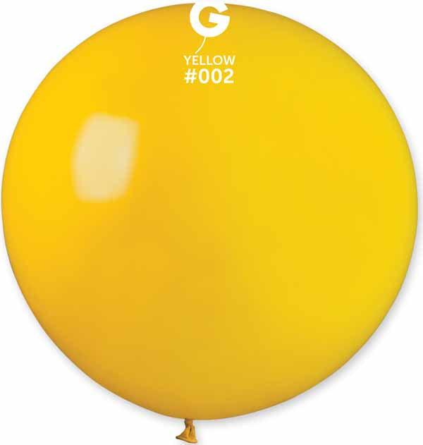 Gemar 31" Yellow #002 Latex Balloon, 1 Count