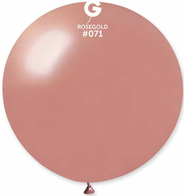Gemar 31" Metallic Rose Gold Latex Balloon, 1 Count