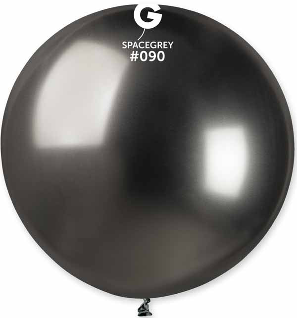 Gemar 31" Shiny Grey #090 Latex Balloon, 1 Count