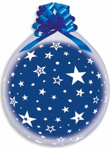 Gemar 18-Inch White Stars Latex Stuffing Balloons, 25 Count