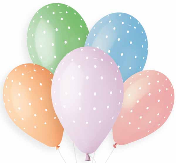 Gemar 13-Inch Chic Dots Pastel Latex Balloons, 50 Count
