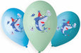 Gemar 13-Inch Multicolor Baby Shark Latex Balloons, 50 Count
