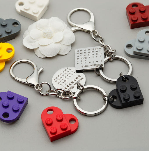 Handmade LEGO Heart Keychain - Personalized LEGO Love Gifts