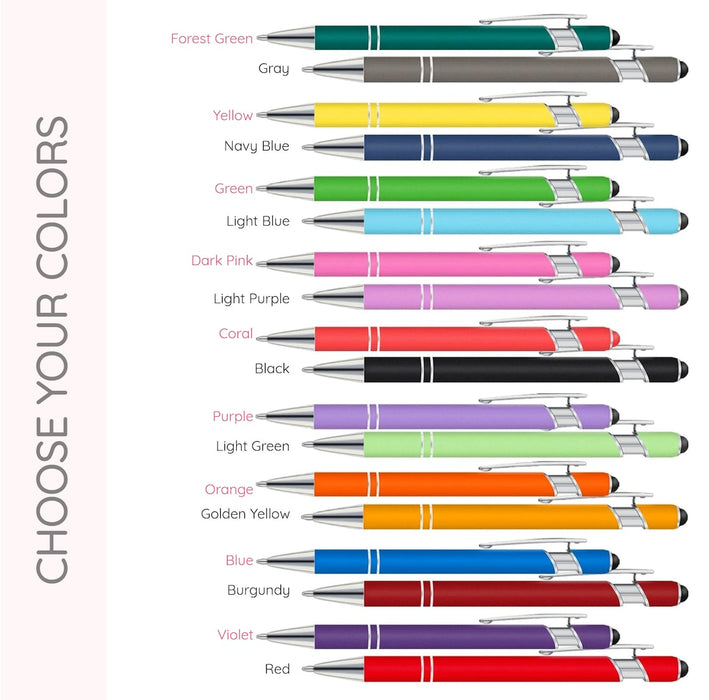 Personalised Pens for Business Promotional Gifts. Luxury Custom Engraved Pens for Bridesmaid Gifts - Multicolor