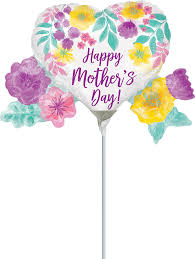 Happy Mother's Day Watercolor Flower 14" Balloon (5/Pk)