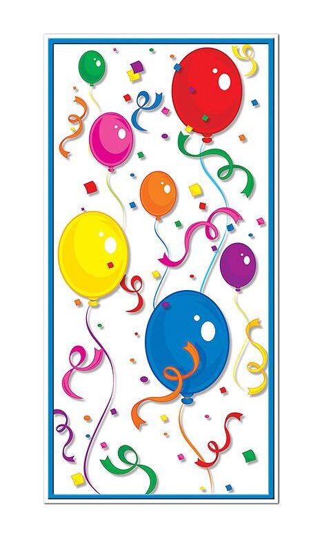 Multicolor Balloon/Confetti Door Cover for Festive
