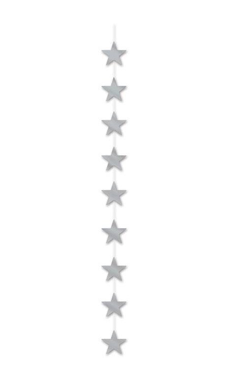 Silver Star Stringers - 6.5 Feet Decorative Garland (3/Pk)