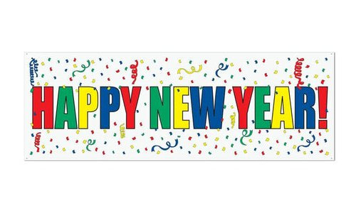 Happy New Year Banner Colorful Celebration Essential (3/Pk)