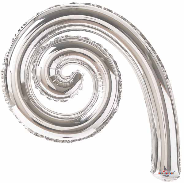 14-Inch Silver Kurly Spiral Foil Balloon