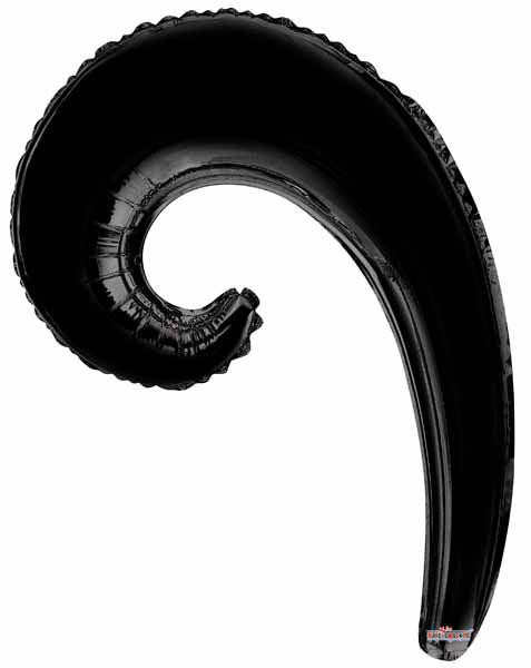 14-Inch Black Kurly Wave Foil Balloon