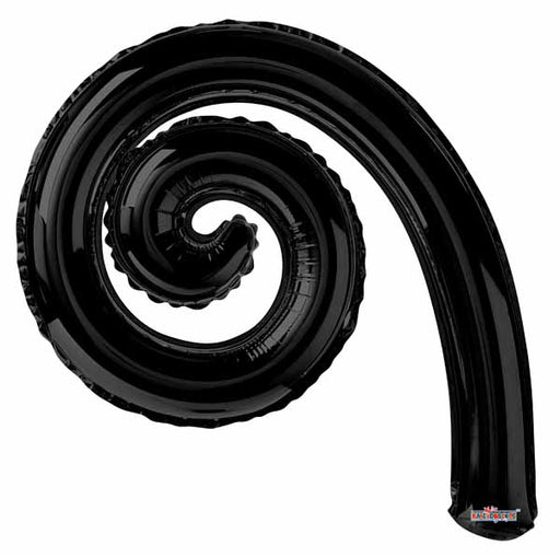 14-Inch Black Kurly Spiral Foil Balloon