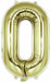 34" White Gold Number 0 Balloon