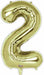 34-Inch White Gold Number 2 Balloon