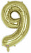 34-Inch White Gold Number 9 Balloon