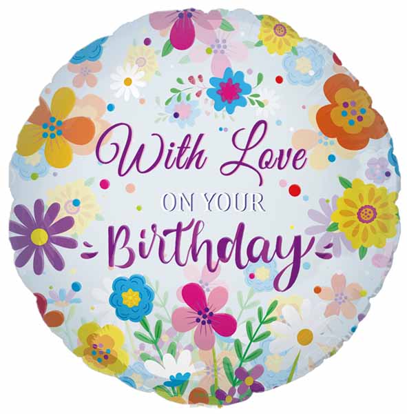 With Love on Your Birthday 18-Inch Foil Balloon