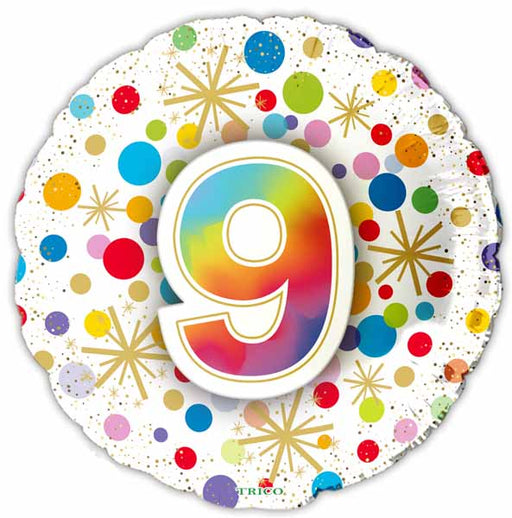 NUMBER BALLOONS "9" 18" 1/PKG