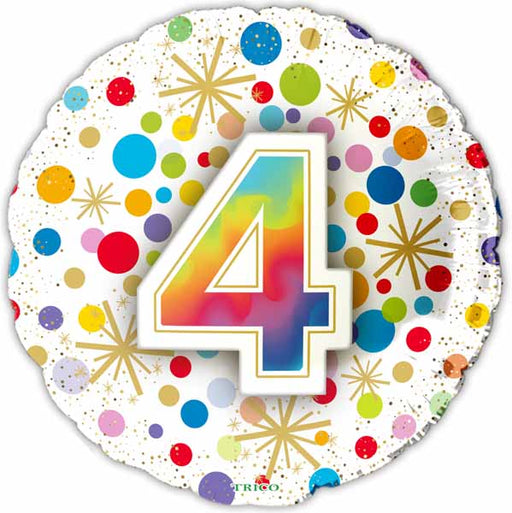 NUMBER BALLOONS "4" 18" 1/PKG