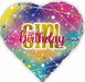 Girl Birthday Heart Foil Balloon, 18 Inch