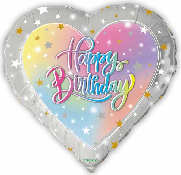 Happy Birthday Heart Foil Balloon, 18 Inch