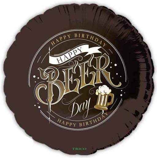 Happy Beer Day 18-Inch Round Foil Birthday Balloon