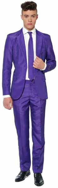 Suitmeister Men's Solid Purple Suit, Medium