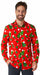 Suitmeister Men's Trees & Red Stars Christmas Shirt, XX-Large