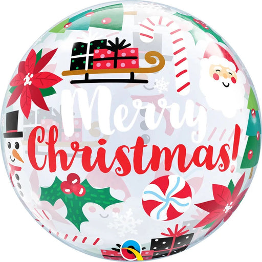 22" Everything Christmas Bubble Balloon - Festive Holiday Cheer (3/Pk)