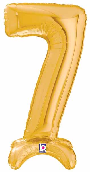 Gold Number 7 Megaloon Stand-Up Balloon, 25 Inch