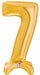 Gold Number 7 Megaloon Stand-Up Balloon, 25 Inch