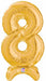 Megალoon Gold Number 8 Stand-Up Balloon, 25 Inch