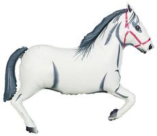 White Horse Shaped Foil Balloon, 34 Inch