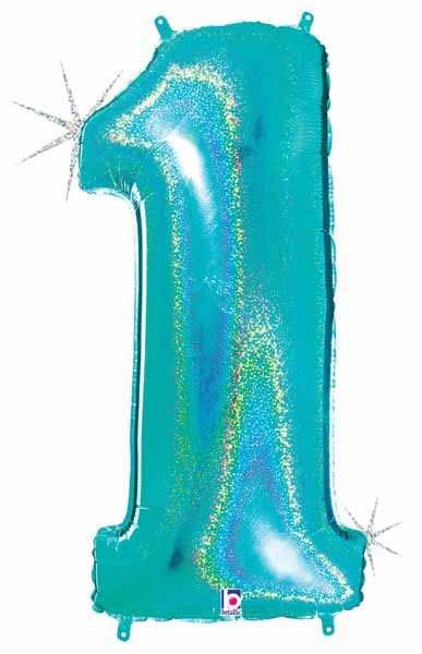 Megaloon Number 1 Holographic Balloon, 40 Inch