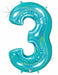 Megaloon Number 3 Holographic Balloon, 40 Inch