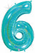 Megaloon Number 6 Holographic Balloon, 40 Inch
