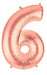 Megaloon Rose Gold Number 6 Balloon, 34 Inch