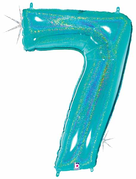 Megaloon Number 7 Holographic Balloon, 40 Inch