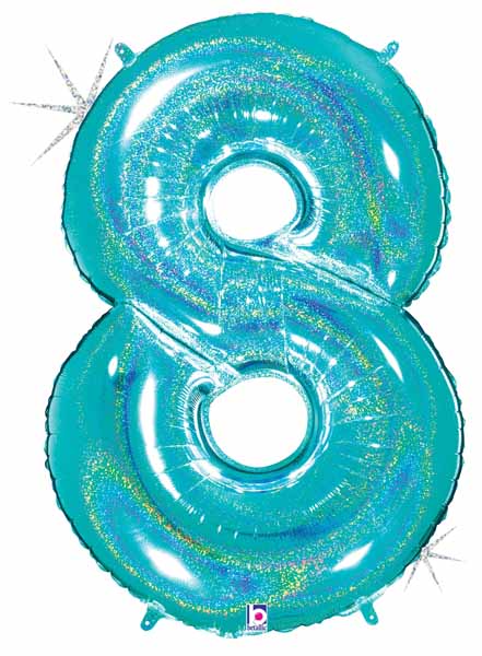 Megaloon Number 8 Holographic Balloon, 40 Inch