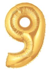 7-Inch Gold Megaloon Number 9 Balloon