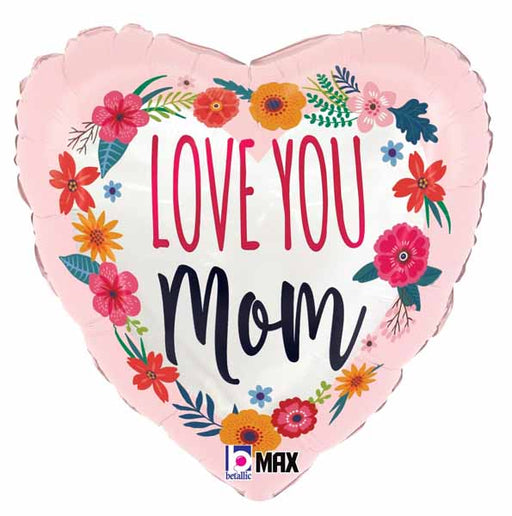 Satin Love You Mom Blossoms 9-Inch Foil Balloon
