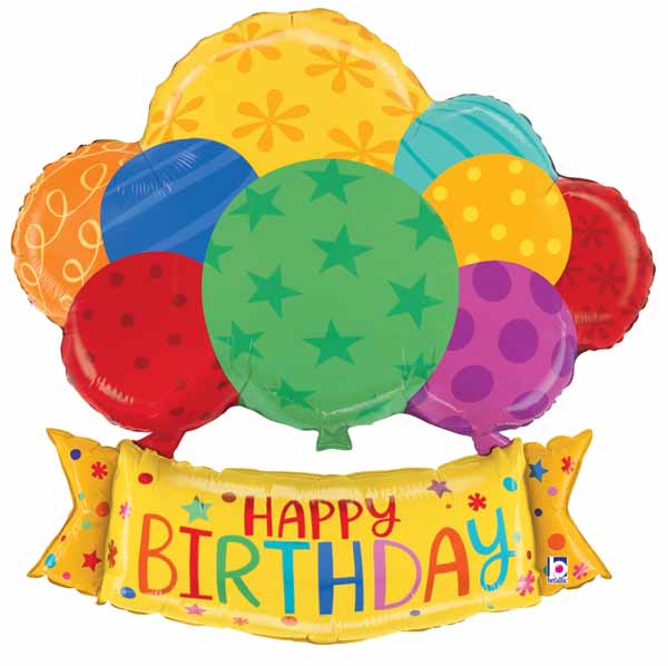29-Inch Happy Birthday Balloons Banner Foil Balloon