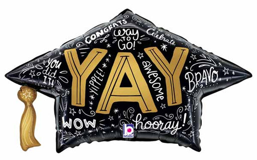 30-Inch Grad Cap Words Foil Graduation Balloon