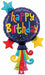 Happy Birthday Balloon Streamers 40-Inch Foil Balloon