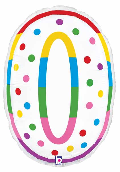24-Inch Number 0 Birthday Candle Foil Balloon