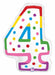Number 4 Birthday Candle Foil Balloon, 24 Inch
